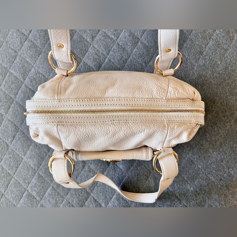 Michael Kors Large Fulton Cream Neutral Classic Pebbled Leather Satchel Orig$398 - Picture 5 of 15